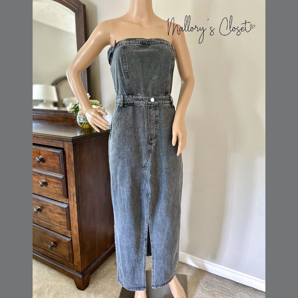 Grace Tube Denim Midi Dress